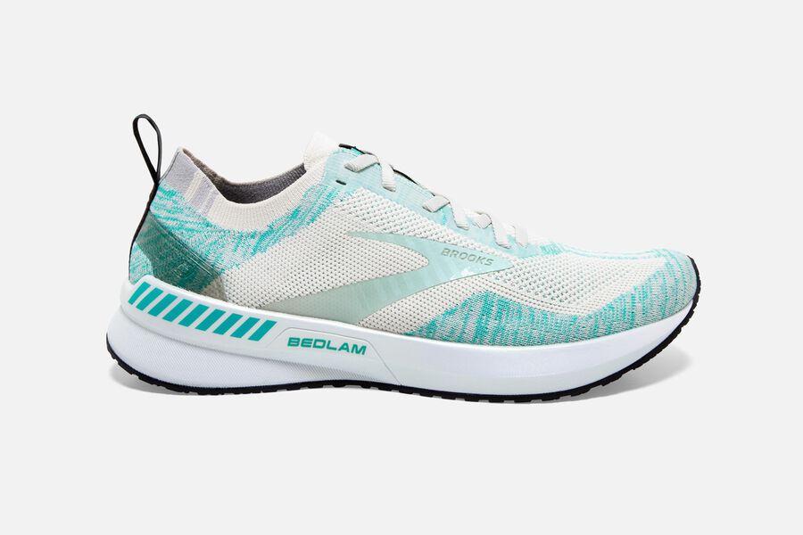 Bedlam 3 Road Brooks Running Shoes NZ Womens - White/Turquoise - HLSGEN-678